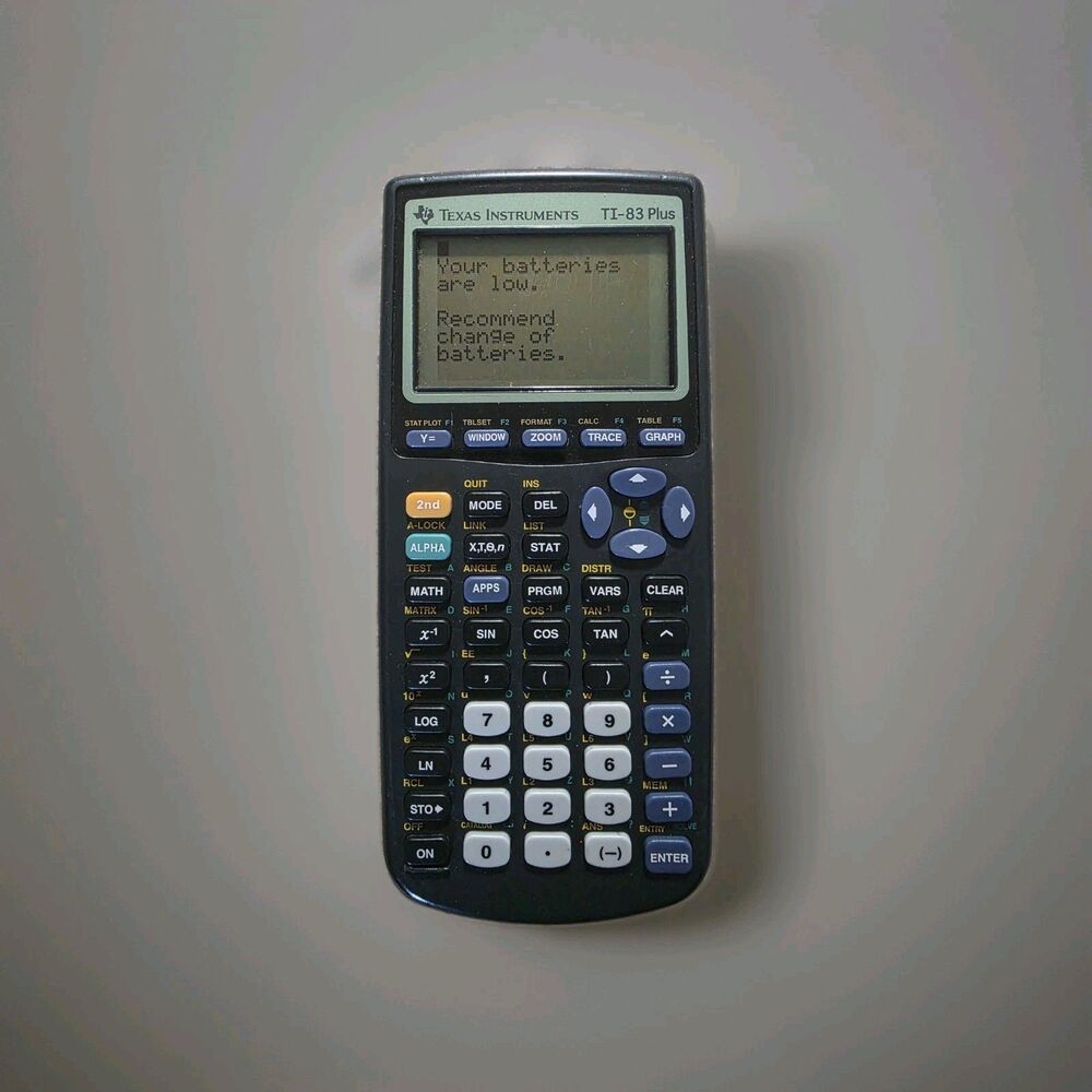 Texas Instruments TI-83 Plus Graphing Calculator w/ Cover Needs New Battery